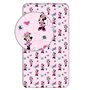 Jerry Fabrics Disney - Drap Housse en Coton Minnie : Fleurs - Rose - 90 X 200 Cm