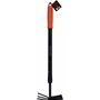 BLACK+DECKER Râteau avec Houe - Jardinage Outillage - Réglable en Longueur 66-101 CM - Cultiver et Désherber - Noir/Orange