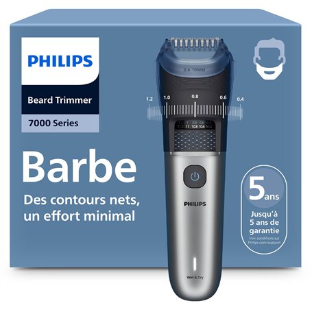 Philips Tondeuse à barbe série 7000 - Lames en métal auto-affûtées