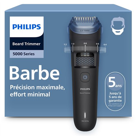 Philips Tondeuse à barbe série 5000 - Lames en métal auto-affûtées