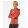 T-Shirt de Bain Rip Curl Waves Upf Perf L/S Rouge Surf