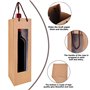 Nizirioo Lot de 20 sacs cadeaux en papier kraft pour bouteilles de vin - Avec poignée - Organisateur de vin - Pour mariage, fête