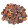 Nikou Boutons en bois - 100 pièces de 25 mm mixte Motif aléatoire Boutons vintage en bois avec 2 trous for le bricolage à coudre