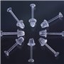 100pcs Clair Boucles d'oreille en Silicone Boucles d'oreilles Bouchons sécurité Balle Embrayage Remplacement Fournitures de Bric
