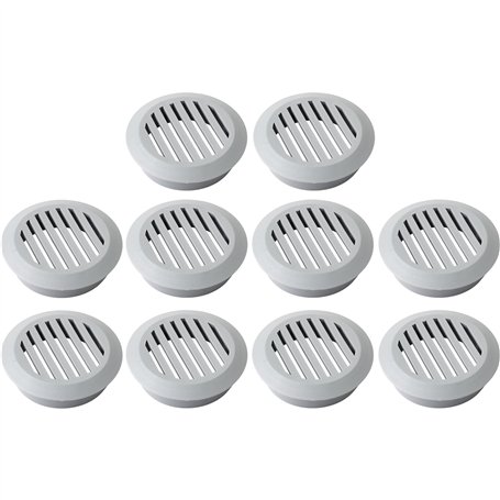 cyclingcolors 10x Grille de ventilation aération ronde plastique diamètre encastrement 50mm hauteur 12.5mm cache protection plaf