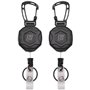 NEO+ Lot de 2 porte-clés rétractables très résistants, enrouleurs de badge, porte-badge tactique avec mousqueton en alliage de z