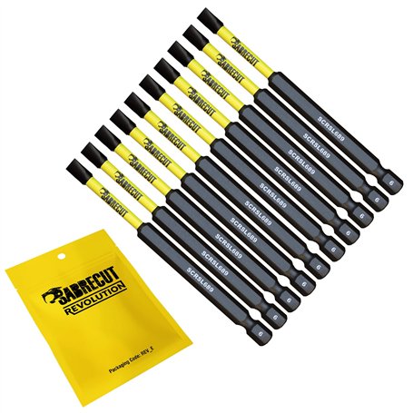 10 x SabreCut SCRSL689_10 89 mm SL6 Jeu d'embouts de tournevis à percussion magnétique à fente Single End Heavy Duty Compatible