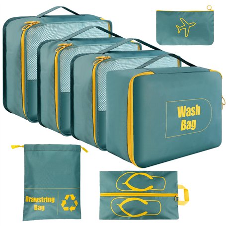 AiQInu Rangement Valise Lot de 7 Imperméable Organisateur de Voyage Packing Cubes Organiseur