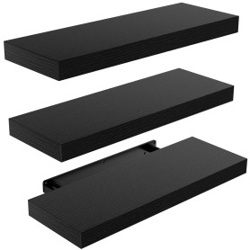 STOREMIC Etagère Murale Noire, Étagere Murale Bois 3 Niveaux Très Belles Etagere avec Longueur 40cm pour Salle de Chambre, Burea STOREMIC Etagère Murale Noire, Étagere Murale Bois 3 Niveaux Très Belles Etagere avec Longueur 40cm pour Salle de Chambre, Burea
