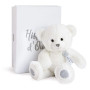 Histoire d'Ours - Peluche Ours - Blanc & Pailleté Argenté - 24 cm - Collection Charms - Peluche Toute Douce & Toute Ronde - Avec