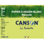 Canson - 200777100 - Pochette de 10 feuilles de papier dessin recyclé - 160 g - 24 x 32 cm