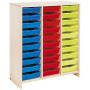 Meuble haut 30 bacs multicolores bouleau