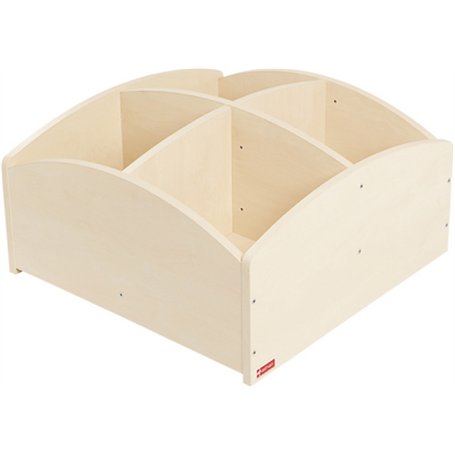 Bac à livres 4 cases bas - bouleau