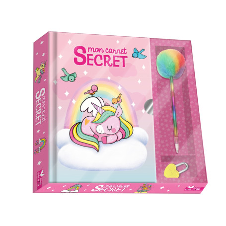 Mon carnet secret bébés licornes - coffret avec stylo fantaisie