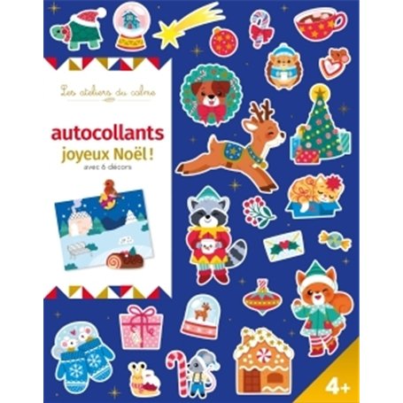 Autocollants Joyeux Noël ! avec 6 décors - pochette avec accessoires