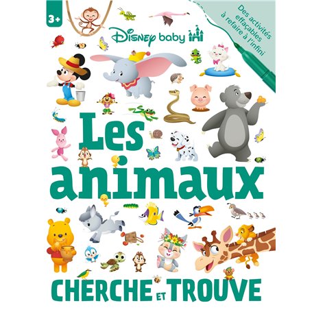 DISNEY BABY - Cherche et Trouve - Cahier de jeux effaçable - Les Animaux