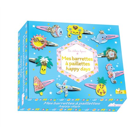 Mes barrettes à paillettes happy days - coffret avec accessoires
