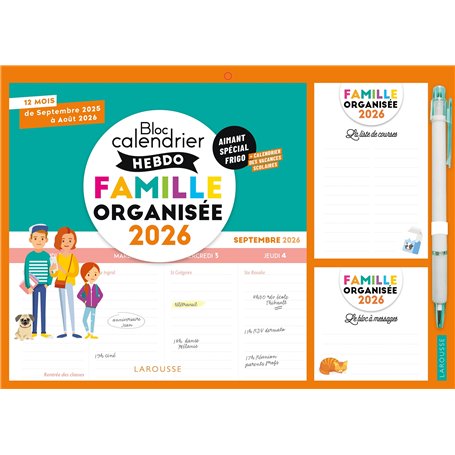 Le petit calendrier hebdo de la famille organisée 2026