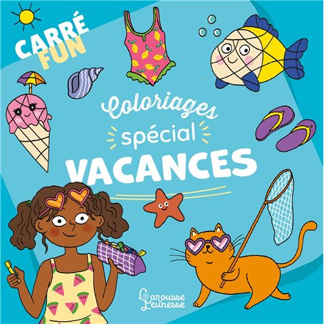 Carré fun - Coloriages Spécial vacances