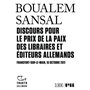 Discours pour le Prix de la paix des libraires et éditeurs allemands