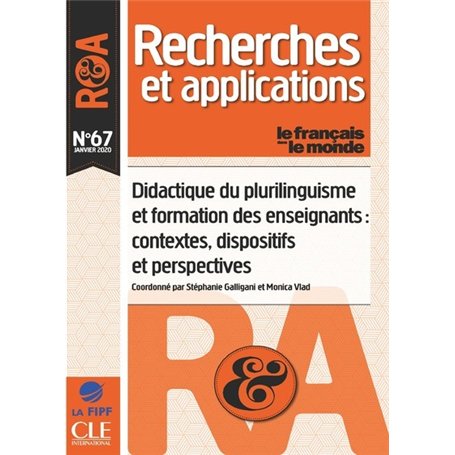 Recherche et Applications - numéro 67 Didactique du plurilinguisme et formation des enseignants