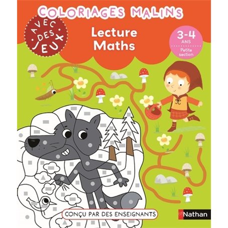 Coloriages malins avec des jeux - Lecture Maths 3-4 ans PS