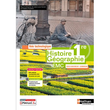 Histoire-Géographie - EMC - 1re Enseignement commun - Voie technologique - Éd. 2025 - Livre + licence