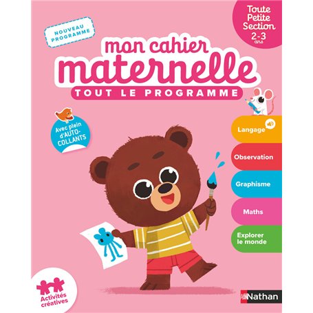 Mon cahier maternelle Toute Petite Section 2-3 ans