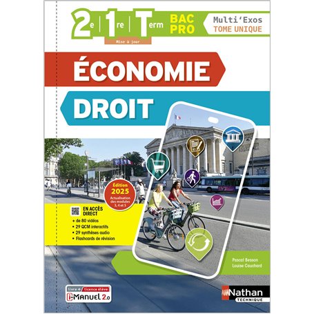 Économie-Droit - Tome unique - 2de/1re/Term Bac Pro - Coll. Multi'exos - Éd. 2025 - Livre + licence