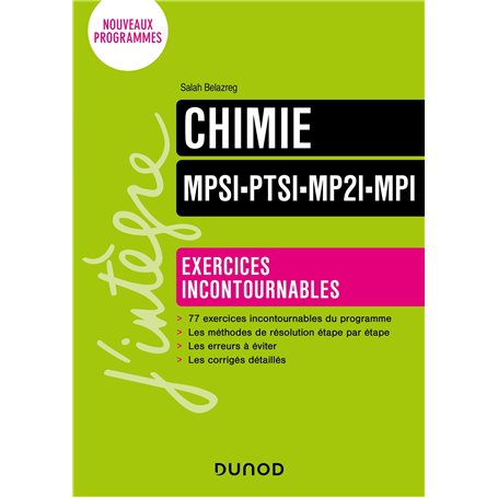 Chimie Exercices incontournables MPSI-PTSI-MP2I-MPI