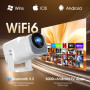 [App intégrée] 2025 Upgraded Vidéoprojecteur 1920*1080P FHD 4K Mini Projecteur Portable Dual Contrôle avec Souris Android TV WiF