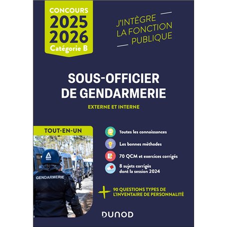 Concours Sous-officier de gendarmerie externe et interne - Tout-en-un 2025/2026