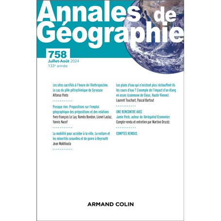 Annales de géographie - N°758 4/2024