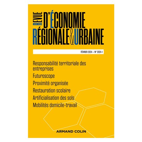Revue d'économie régionale et urbaine Nº1/2024