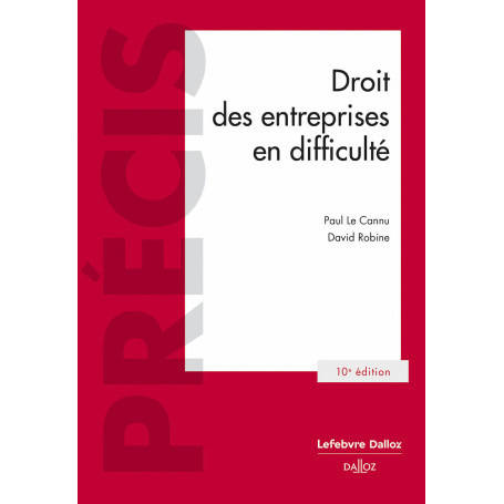 Droit des entreprises en difficulté. 10e éd.