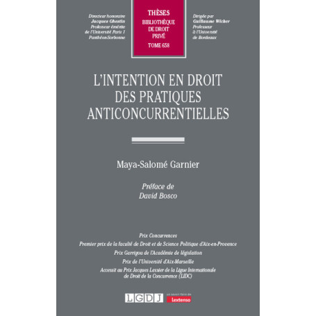 L'intention en droit des pratiques anticoncurrentielles 76,32 €
