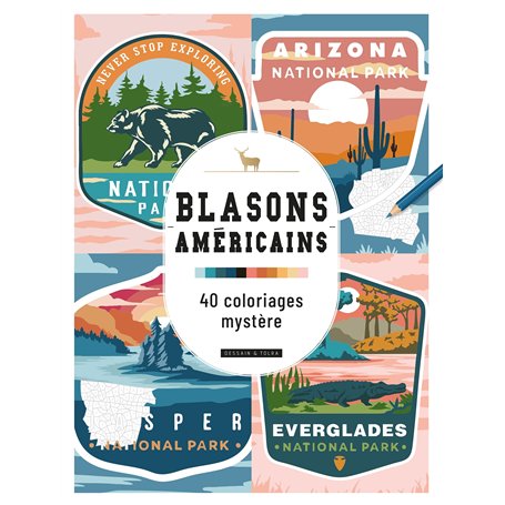 Blasons américains - 40 Coloriages mystère !