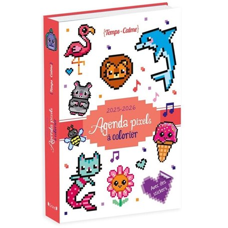Agenda pixels à colorier 2025-2026