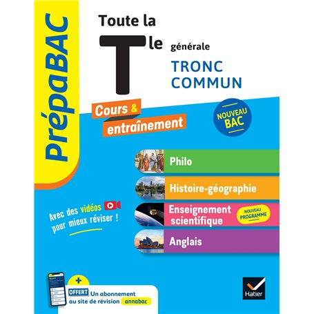 Prépabac - Toute la Tle générale (tronc commun) - Bac 2026 (toutes les matières)