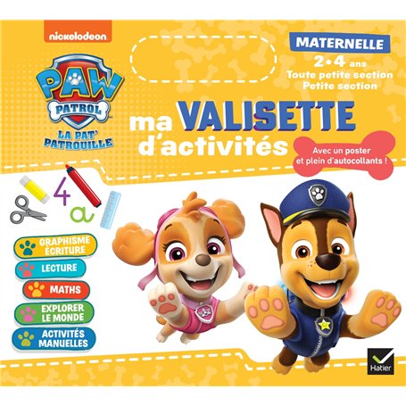 Ma valisette d'activités Maternelle TPS et PS Pat'Patrouille - 2-3 ans