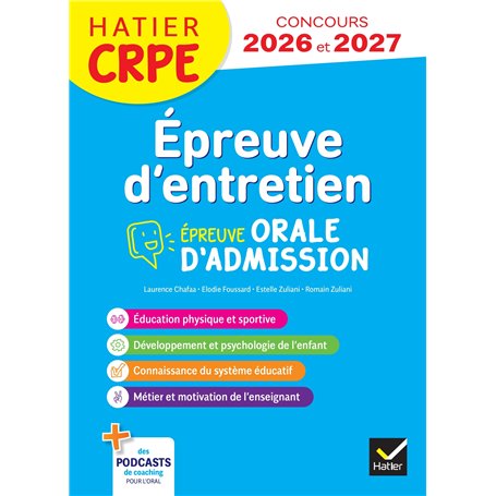 Epreuve d'entretien - CRPE 2026-2027 - Epreuve orale d'admission