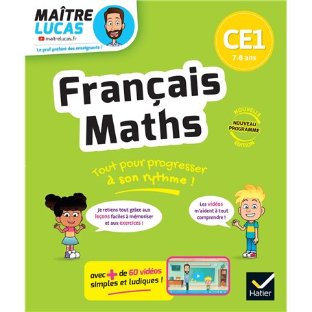 Français et Maths CE1 - Nouveau programme - Cahier de soutien avec des vidéos
