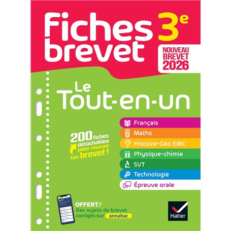 Fiches brevet - Le tout-en-un Brevet 2026 (toutes les matières)
