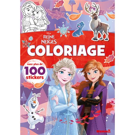 Disney La Reine des Neiges - Coloriage avec plus de 100 stickers (Elsa et Anna bras croisés) - Avec plus de 100 stickers