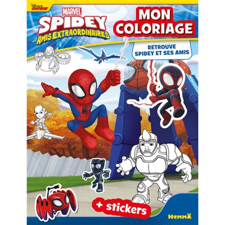 Marvel Spidey et ses amis extraordinaires - Mon coloriage - Retrouve Spidey et ses amis - + stickers