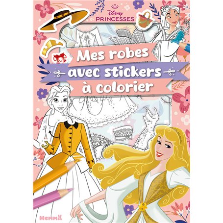 Disney Princesses - Mes robes avec stickers à colorier