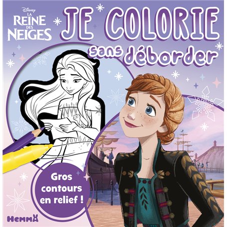 Disney La Reine des Neiges - Je colorie sans déborder (Anna fond mauve dégradé)