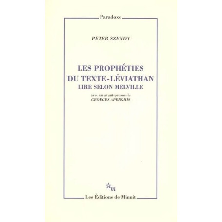 Les prophéties du texte Leviathan : lire selon Melville 14,87 €