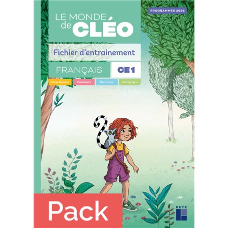 Le monde de Cléo Fichier d'entrainement CE1 + aide-mémoire - ÉDITION 2025 Pack de 10