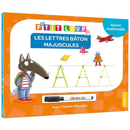Mon livre ardoise P'tit Loup - Les lettres majuscules bâton NED